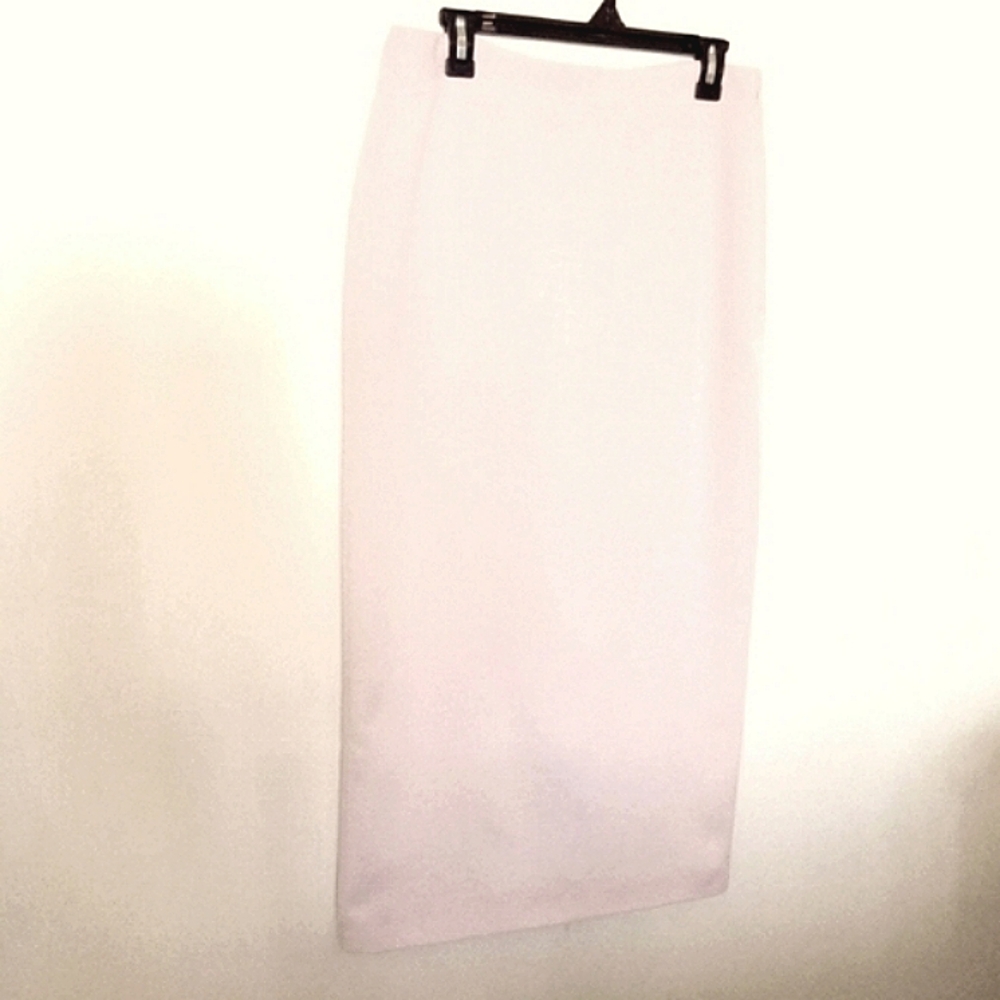 Wayf Women's Pink Woven Maxi Column Lined Skirt Side Zipper Size Large